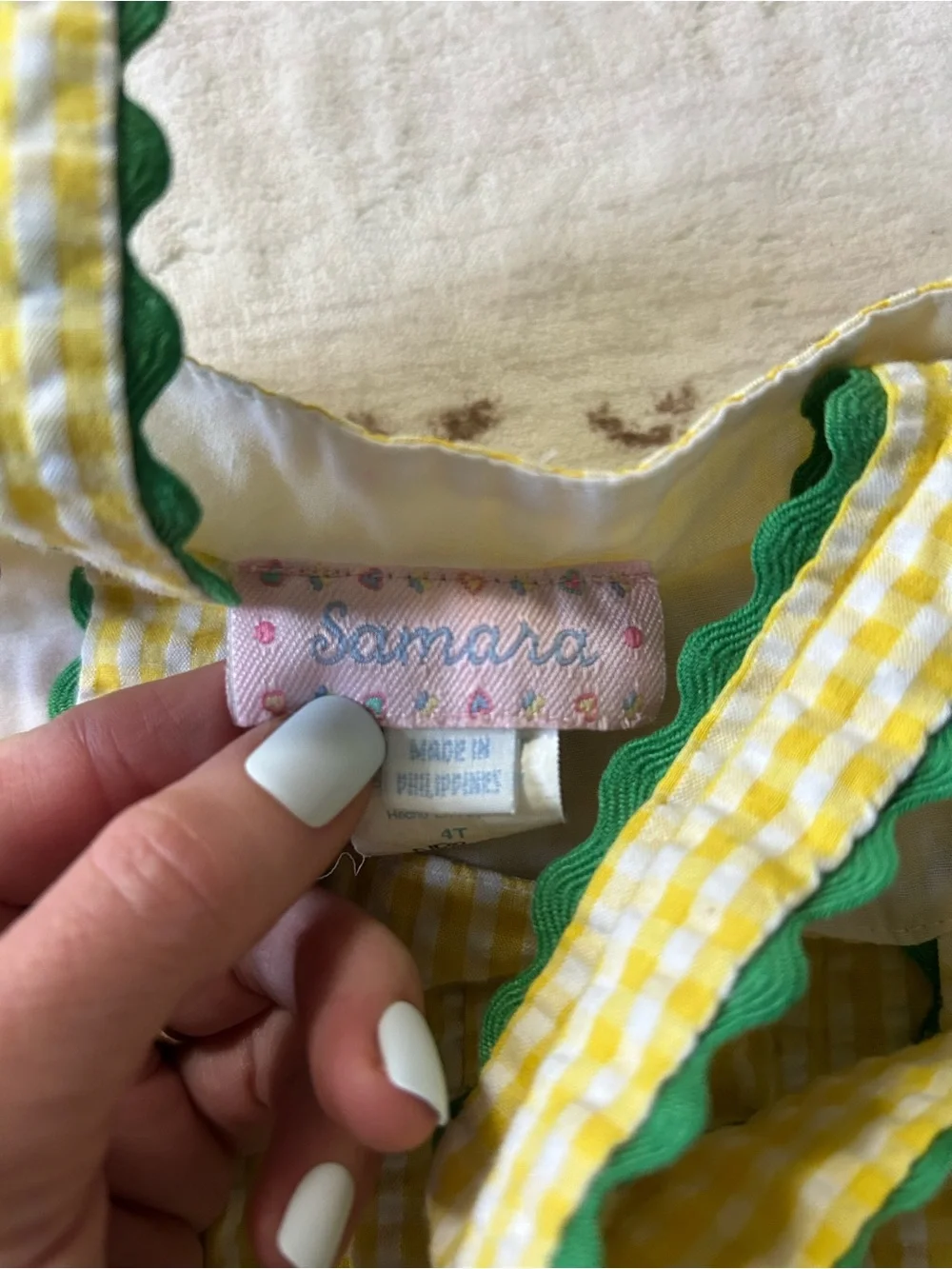 Samara 4T Yellow Seersucker Bunny Easter Bubble Romper Cottagecore